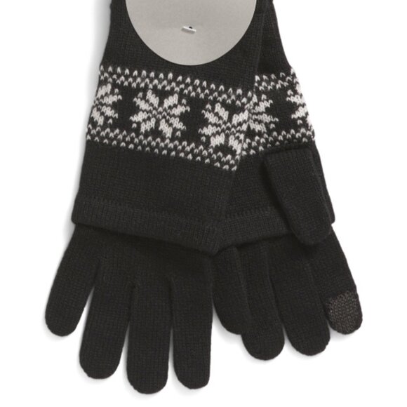 NEW HANNAH ROSE Merino Wool 3 In 1 Glove With Snowflake Fair Isle Pattern 261TN - Picture 2 of 4